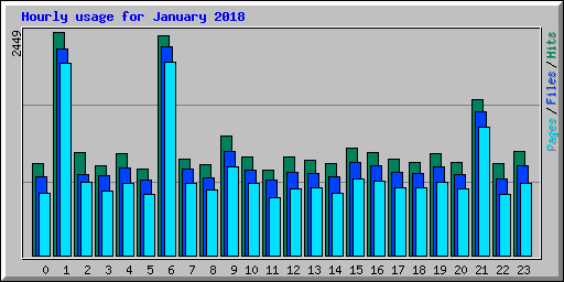Hourly usage for January 2018