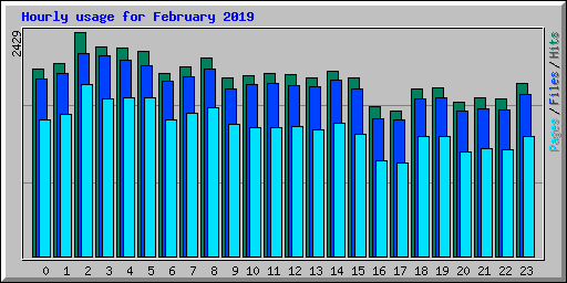 Hourly usage for February 2019